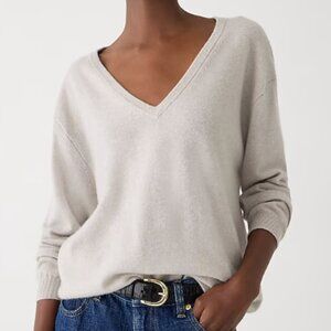 J.Crew Grey V-Neck Cashmere Sweater